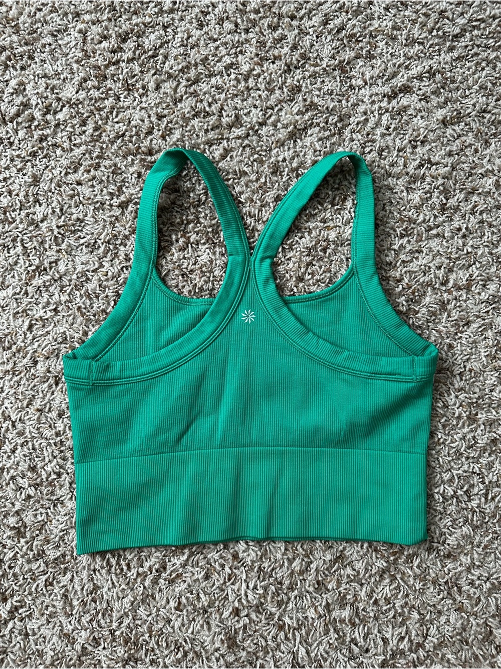 Athleta Ribbed Racerback Crop Tank - Green - Picture 2 of 3